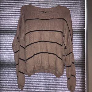 Plus size mauve striped sweater